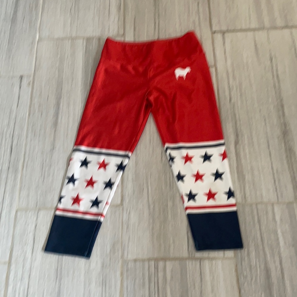 Red cropped Goldsheep leggings.  Size large